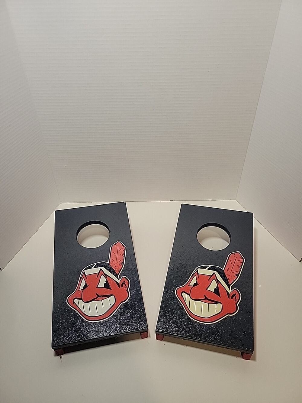 Cleveland Indians Baseball Corn Hole Wood Game Small 2 Piece Backyard Game